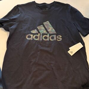 Adidas Black Tee with Camouflage Logo